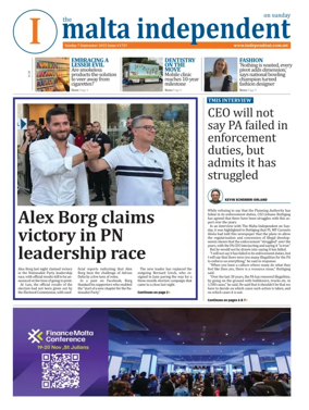 Cover of The Malta Independent on Sunday