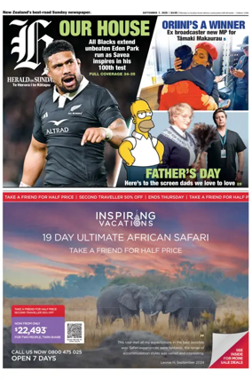 Cover of Herald on Sunday