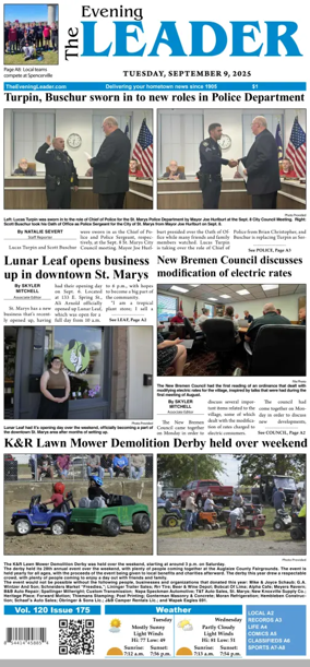 Cover of The Evening Leader
