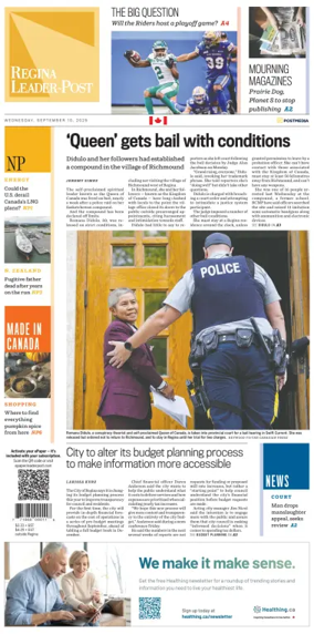 Cover of Regina Leader-Post