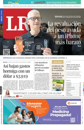 Cover of La Republica (Colombia)