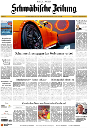 Cover of Schwaebische Zeitung (Riedlingen)