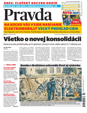 Cover of Pravda of Slovakia