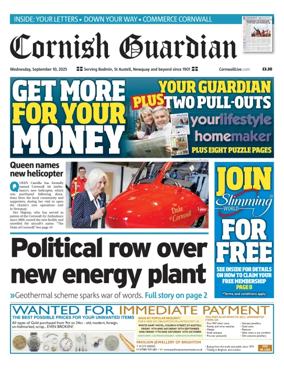 Cover of Cornish Guardian (Newquay & the North Coast)