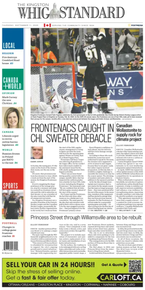 Cover of Kingston Whig-Standard