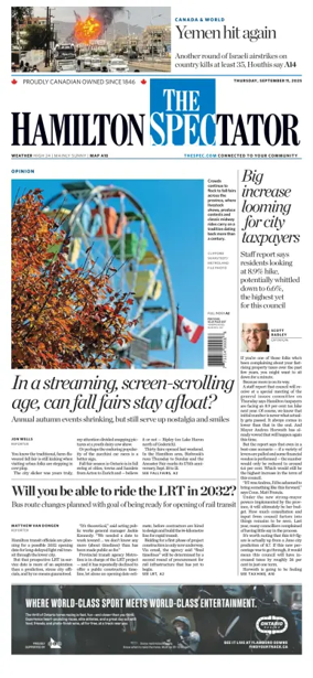 Cover of The Hamilton Spectator