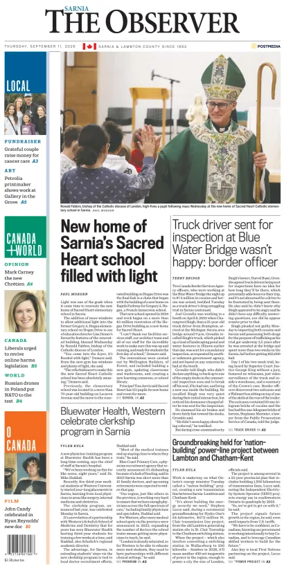 Cover of The Observer (Sarnia)