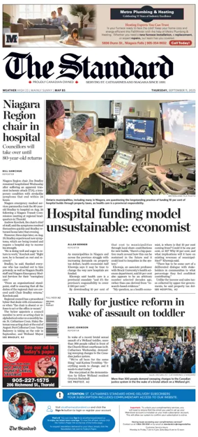 Cover of The Standard (St. Catharines)