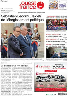 Cover of Ouest France (Rennes)
