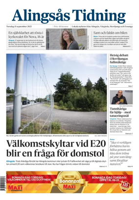 Cover of Alingsås Tidning