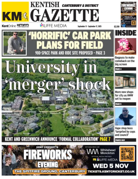 Cover of Kentish Gazette Canterbury & District