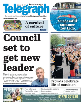 Cover of The Peterborough Evening Telegraph