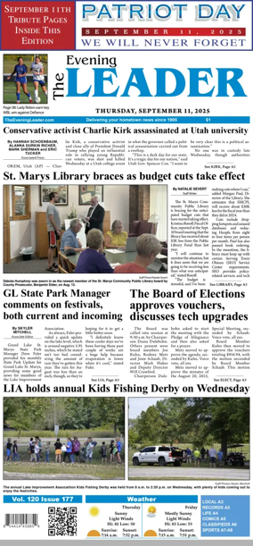 Cover of The Evening Leader