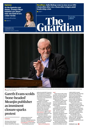 Cover of The Guardian Australia