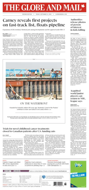Cover of The Globe and Mail Metro (Ontario Edition)