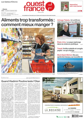 Cover of Ouest France (Les Sables-d'Olonne)