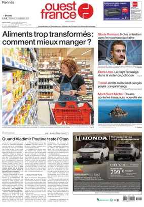 Cover of Ouest France (Rennes)