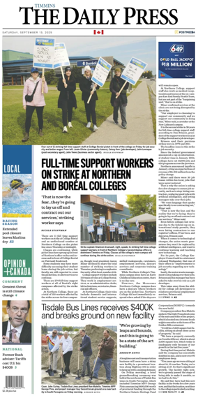 Cover of The Daily Press (Timmins)
