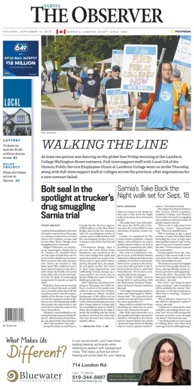Cover of The Observer (Sarnia)