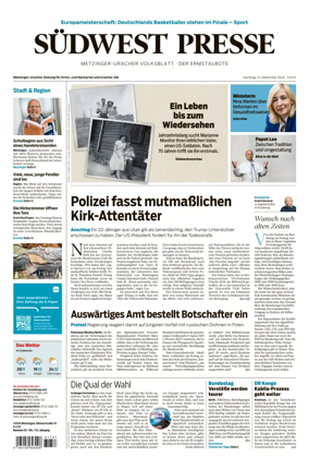 Cover of Südwest Presse (Metzinger Uracher Volksblatt / Der Ermstalbote)