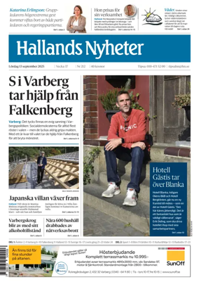 Cover of Hallands Nyheter
