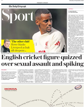 Cover of The Daily Telegraph - Sport Saturday