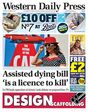 Cover of Western Daily Press (Saturday)