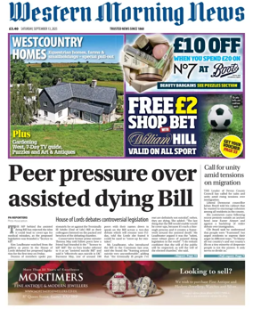 Cover of Western Morning News (Saturday)