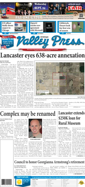 Cover of Antelope Valley Press