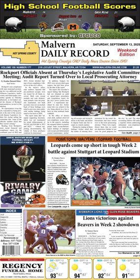 Cover of Malvern Daily Record