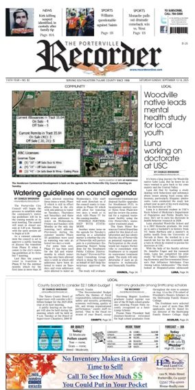 Cover of Porterville Recorder