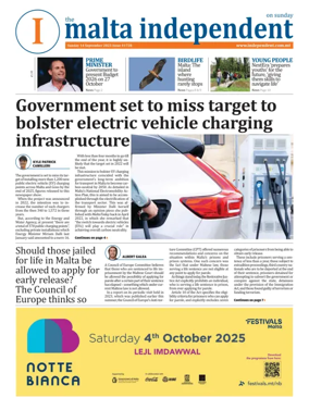Cover of The Malta Independent on Sunday