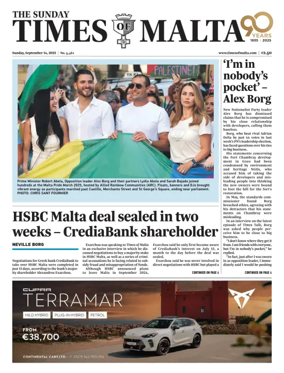 Cover of The Sunday Times of Malta