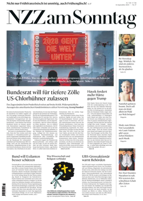 Cover of Neue Zurcher Zeitung Sunday