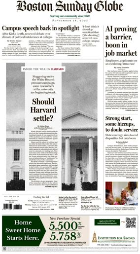 Cover of Boston Sunday Globe