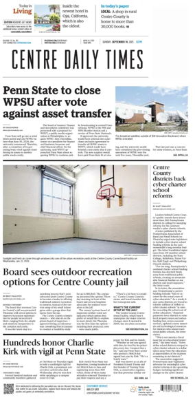 Cover of Centre Daily Times (Sunday)