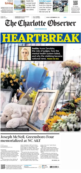 Cover of The Charlotte Observer (Sunday)