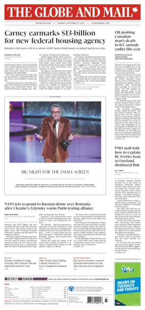 Cover of The Globe and Mail Metro (Ontario Edition)