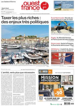 Cover of Ouest France (Les Sables-d'Olonne)