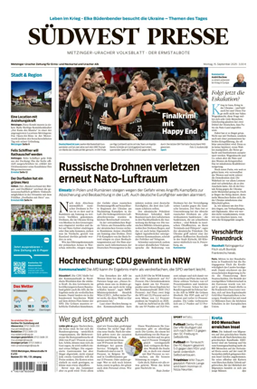 Cover of Südwest Presse (Metzinger Uracher Volksblatt / Der Ermstalbote)