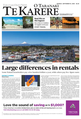 Cover of Taranaki Daily News