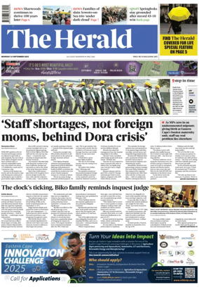 Cover of The Herald (South Africa)