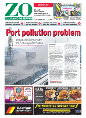 Cover of Zululand Observer - Monday