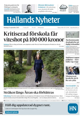 Cover of Hallands Nyheter