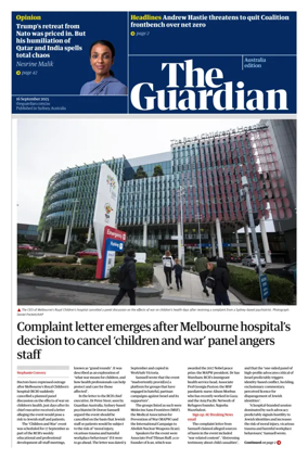Cover of The Guardian Australia