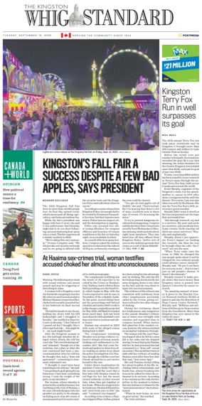 Cover of Kingston Whig-Standard