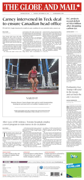 Cover of The Globe and Mail Metro (Ontario Edition)