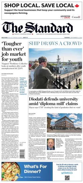 Cover of The Standard (St. Catharines)