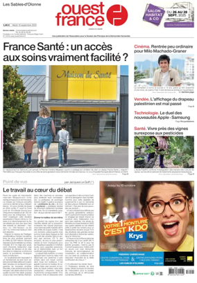 Cover of Ouest France (Les Sables-d'Olonne)