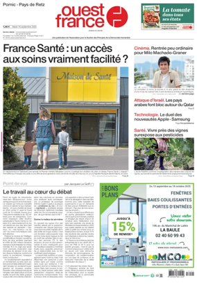 Cover of Ouest France (Pornic / Pays de Retz)